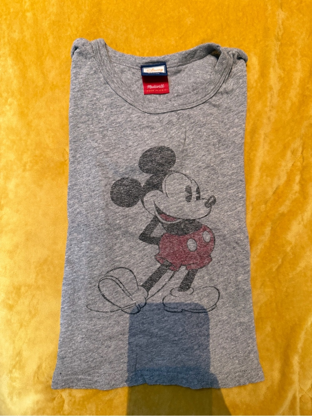 Madewell x Disney Gray Mickey Mouse Short Sleeve Tee